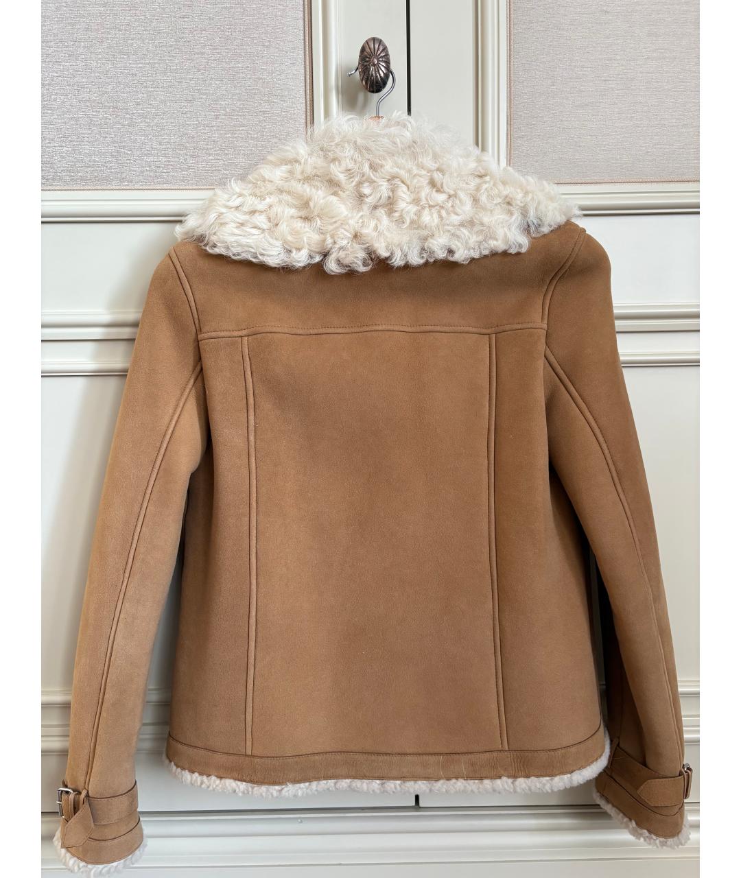 CHRISTIAN DIOR Бежевая кожаная дубленка, фото 2