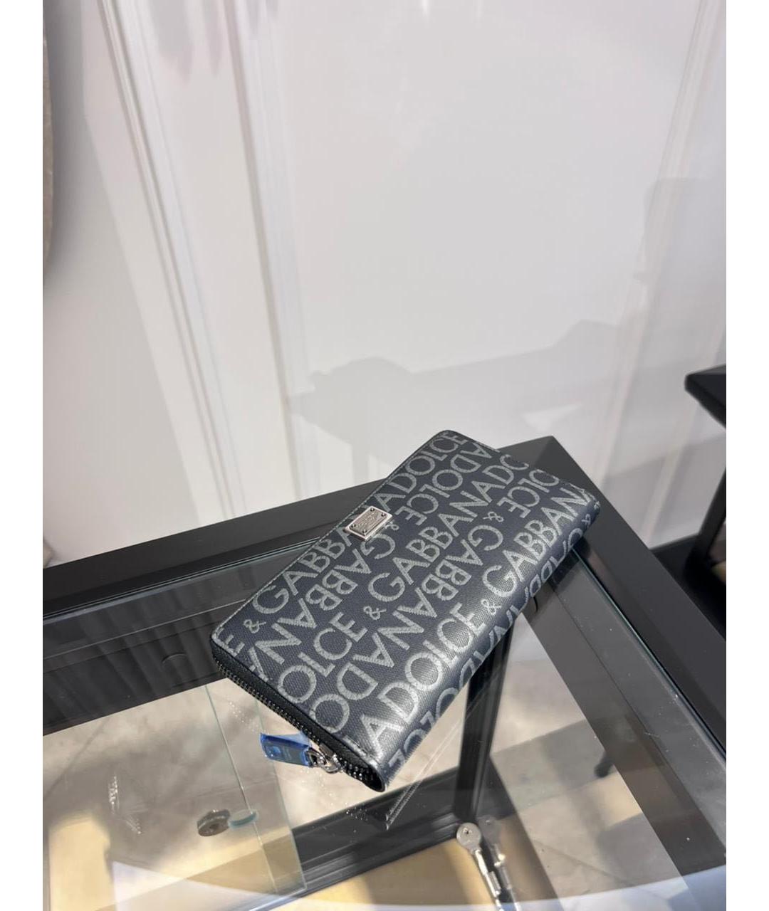 DOLCE&GABBANA Черный кожаный кошелек, фото 2