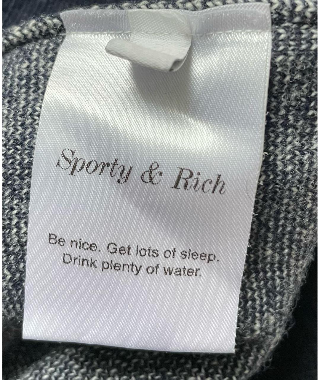 SPORTY AND RICH Темно-синий шерстяной джемпер / свитер, фото 4