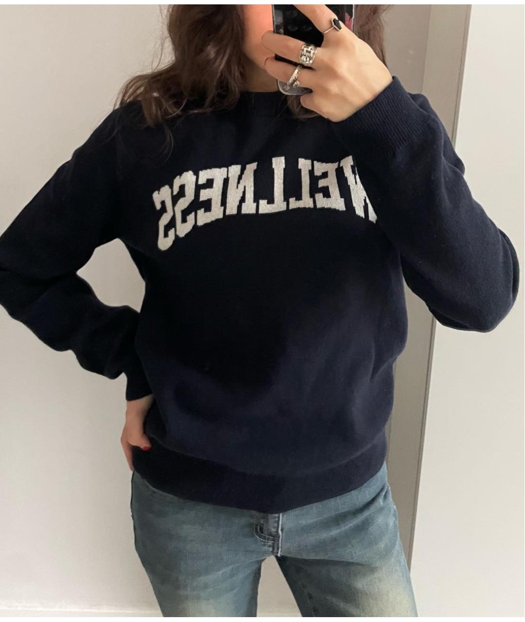 SPORTY AND RICH Темно-синий шерстяной джемпер / свитер, фото 3