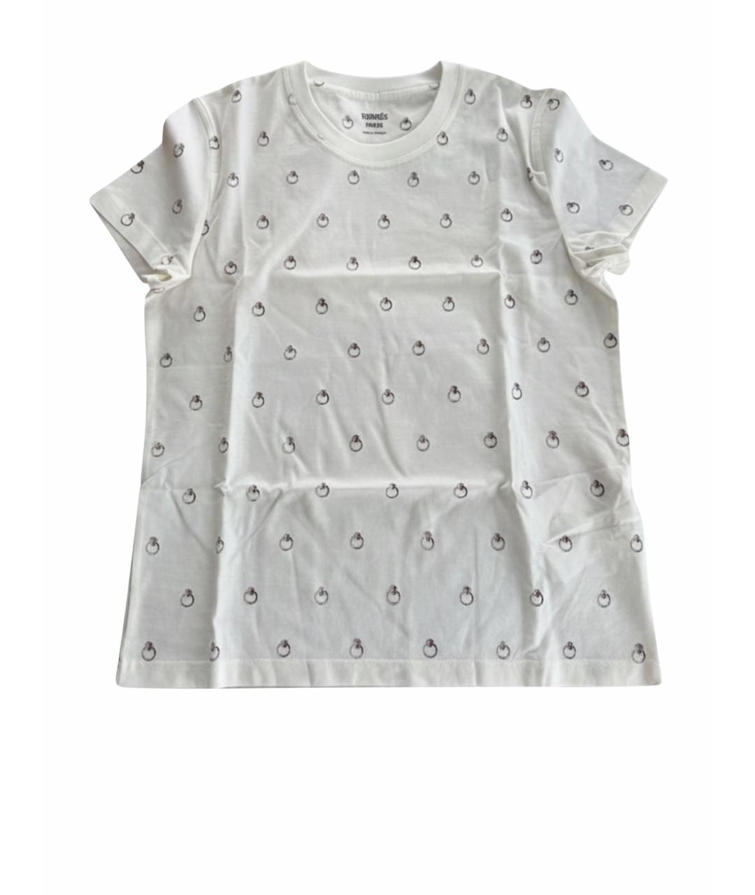 HERMES Белая хлопковая футболка, фото 1