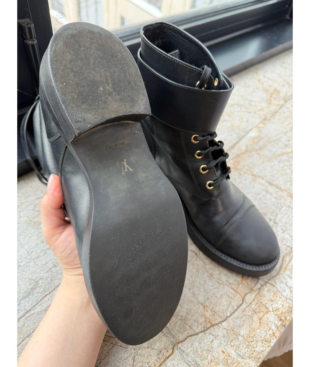 LOUIS VUITTON Черные кожаные ботинки, фото 5