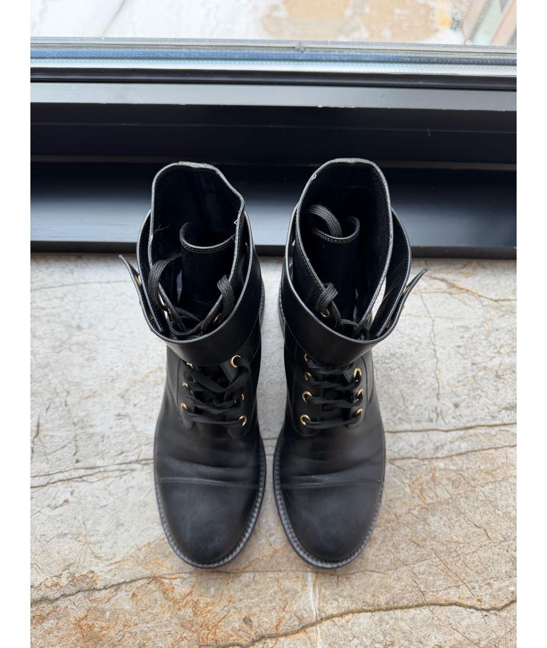 LOUIS VUITTON Черные кожаные ботинки, фото 3