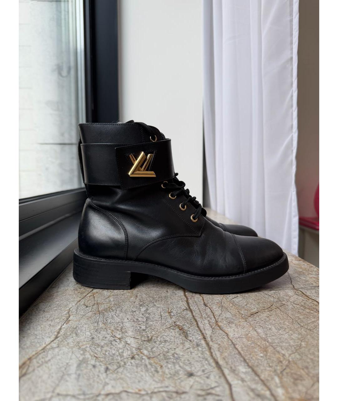 LOUIS VUITTON Черные кожаные ботинки, фото 6