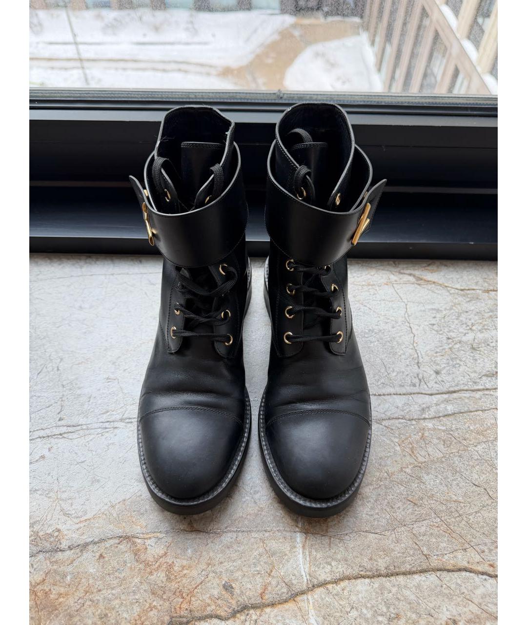 LOUIS VUITTON Черные кожаные ботинки, фото 2