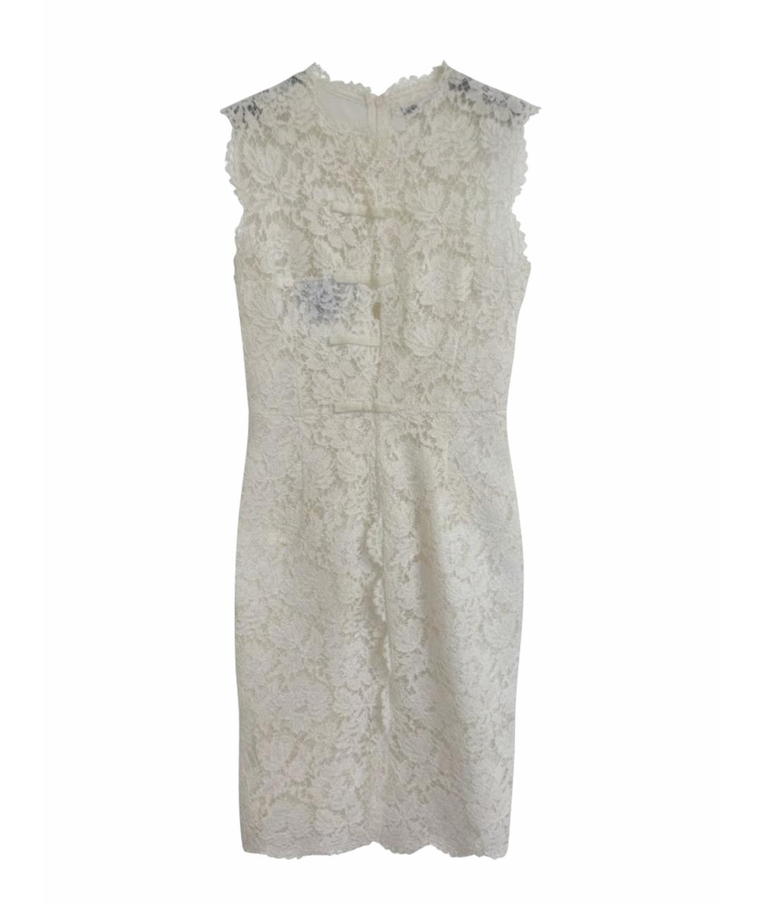 VALENTINO Белое кружевное коктейльное платье, фото 1