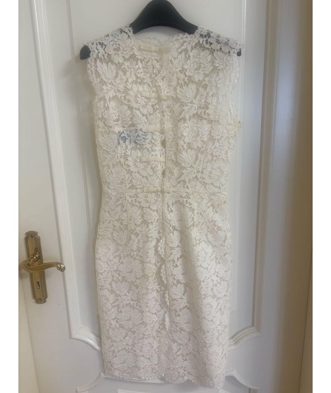 VALENTINO Белое кружевное коктейльное платье, фото 6