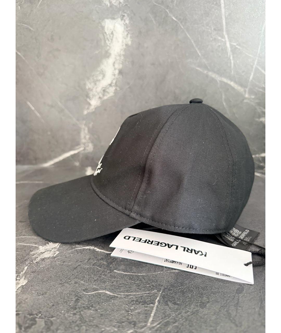KARL LAGERFELD Черная хлопковая кепка, фото 3