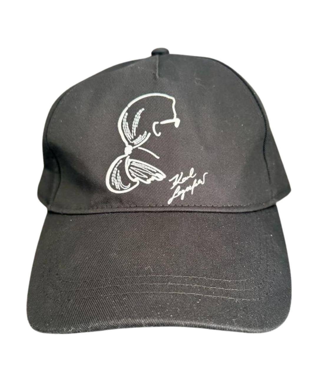 KARL LAGERFELD Черная хлопковая кепка, фото 1