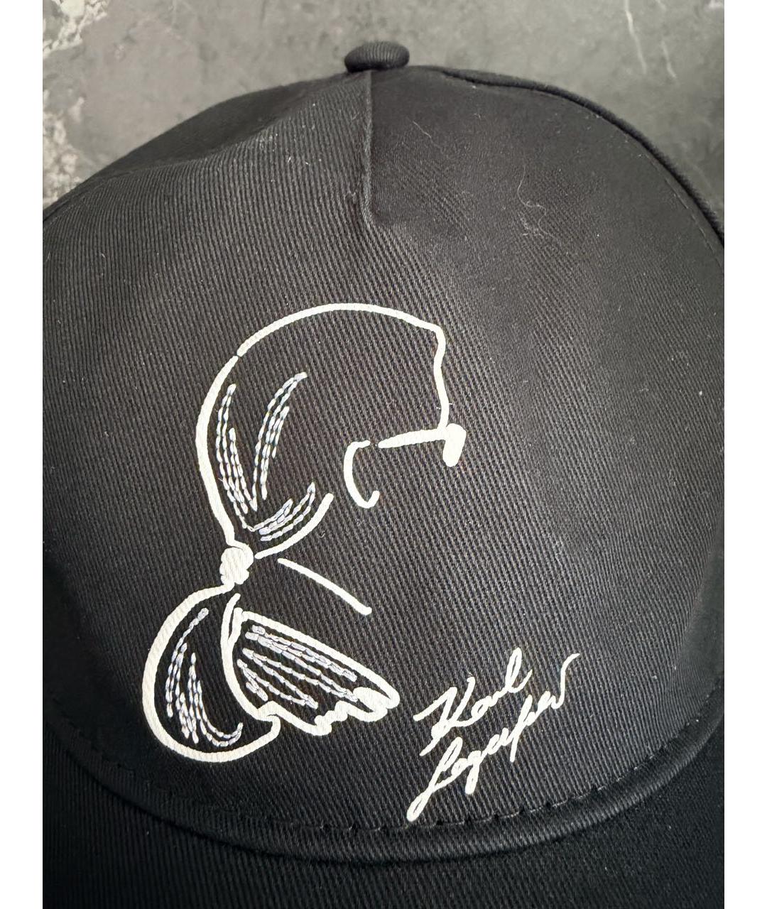 KARL LAGERFELD Черная хлопковая кепка, фото 4