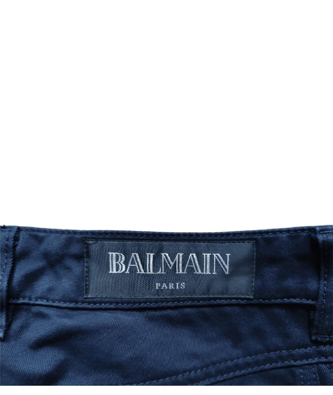 BALMAIN Темно-синие хлопковые джинсы скинни, фото 7