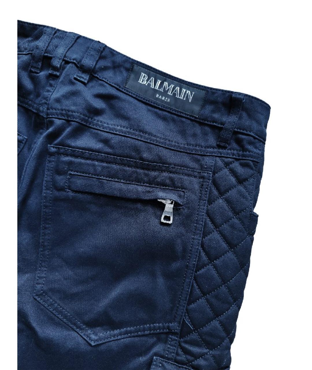 BALMAIN Темно-синие хлопковые джинсы скинни, фото 4
