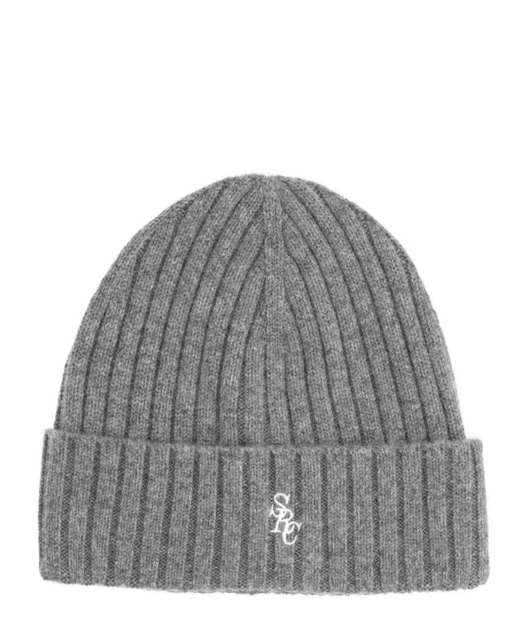 SPORTY AND RICH Серая кашемировая шапка, фото 1