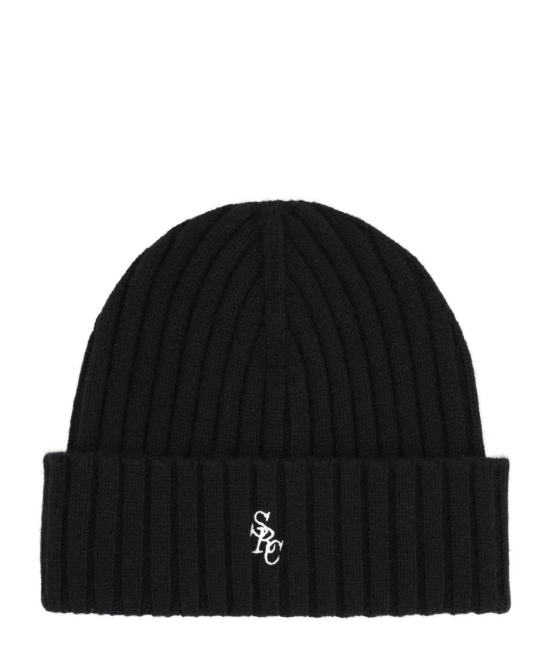 SPORTY AND RICH Черная кашемировая шапка, фото 1