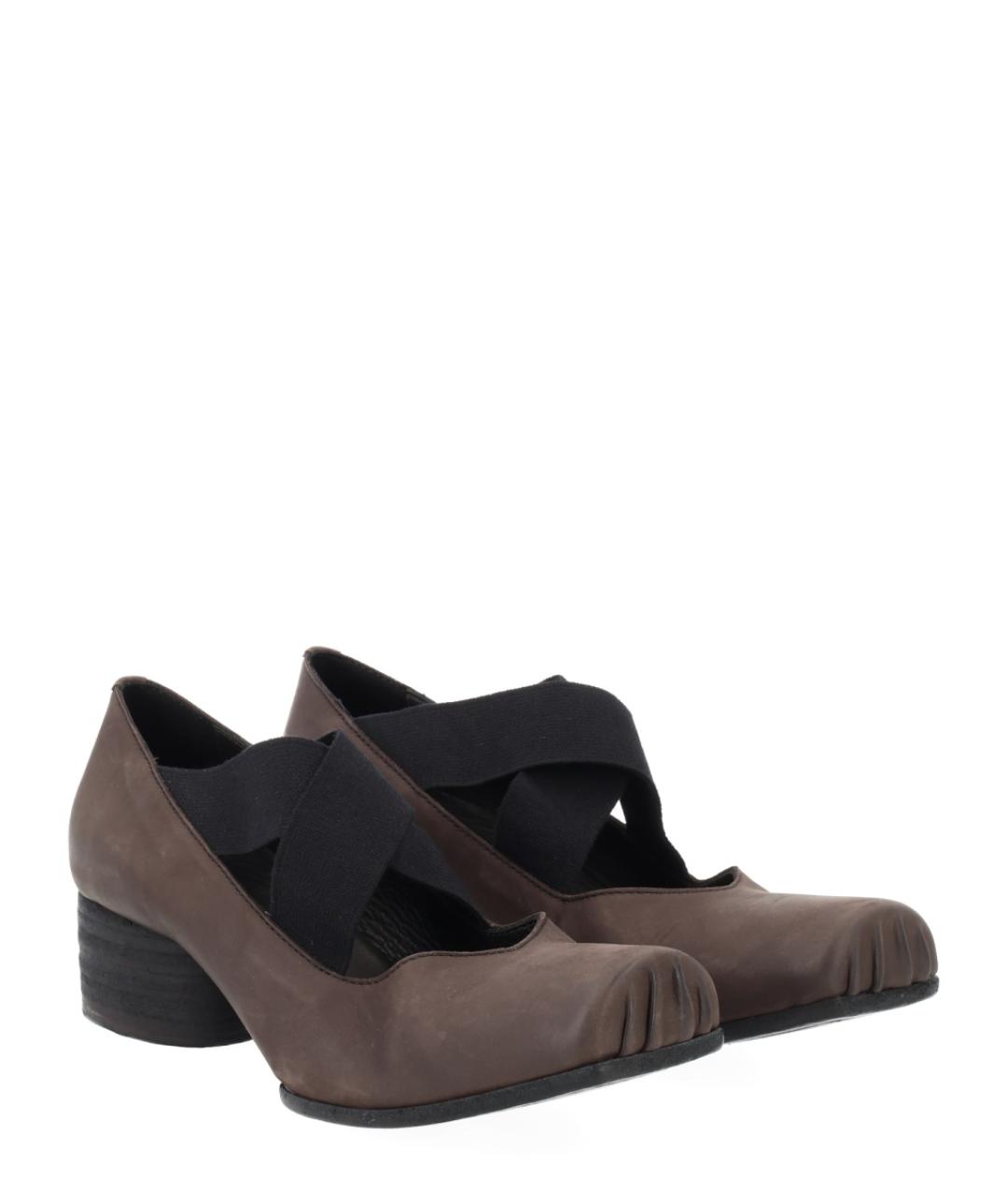UMA WANG Коричневые кожаные балетки, фото 2