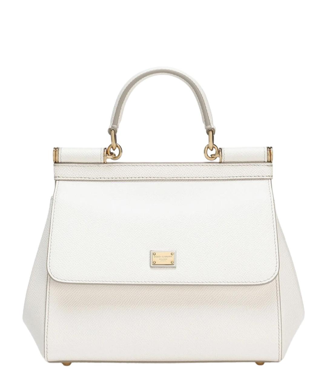 DOLCE&GABBANA Белая кожаная сумка тоут, фото 1