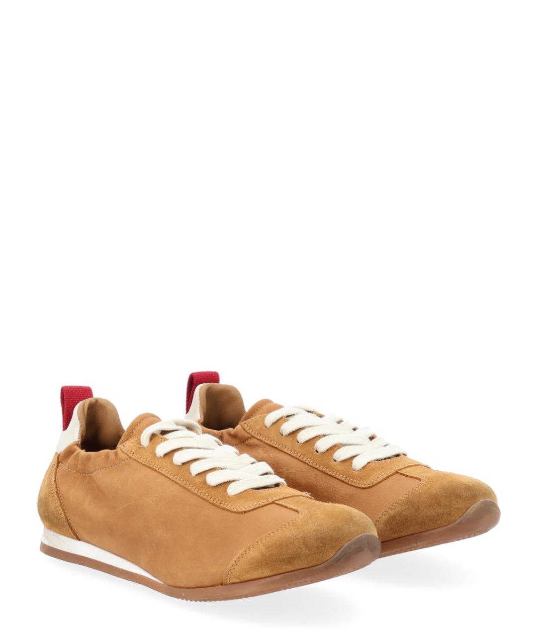 UMA WANG Коричневые кожаные кеды, фото 2