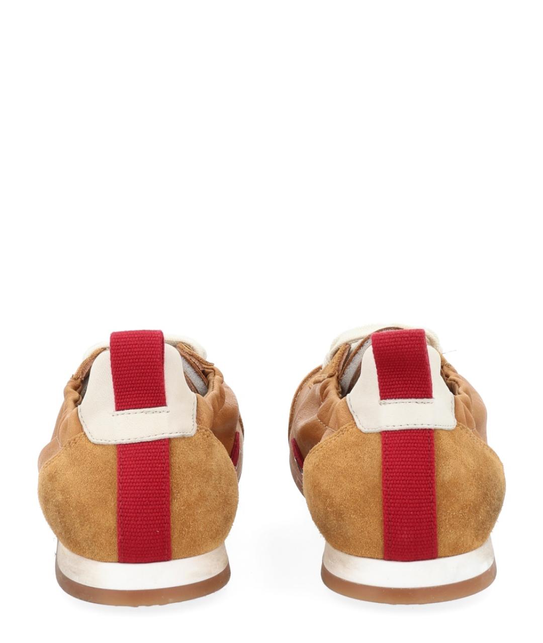 UMA WANG Коричневые кожаные кеды, фото 4