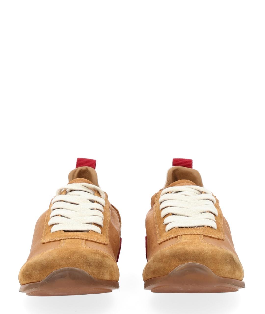 UMA WANG Коричневые кожаные кеды, фото 3