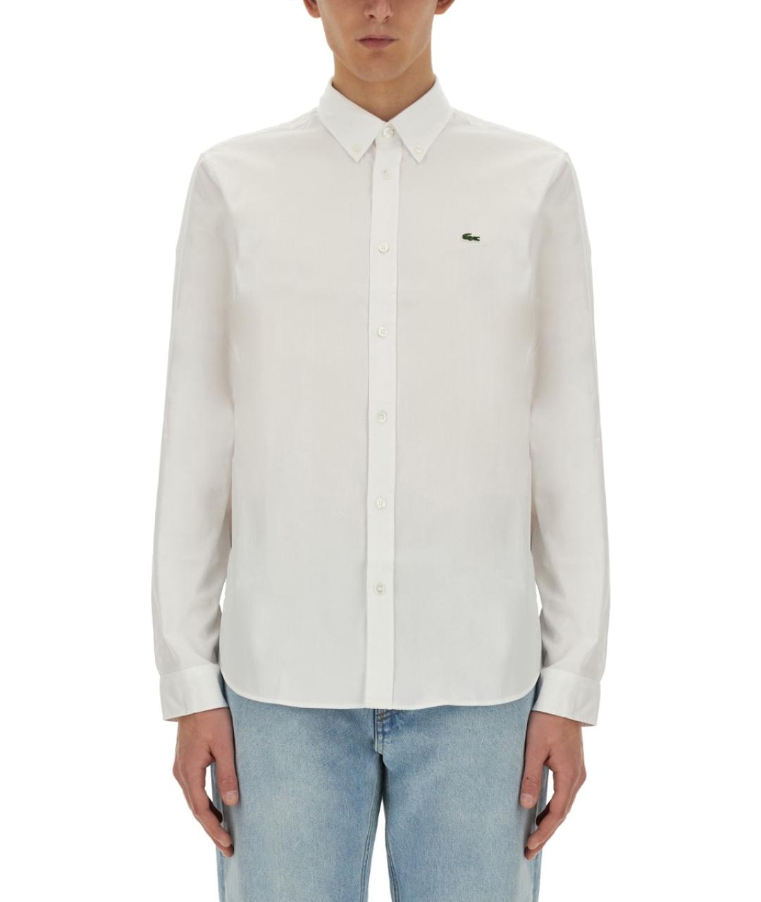 LACOSTE Белая хлопковая кэжуал рубашка, фото 1