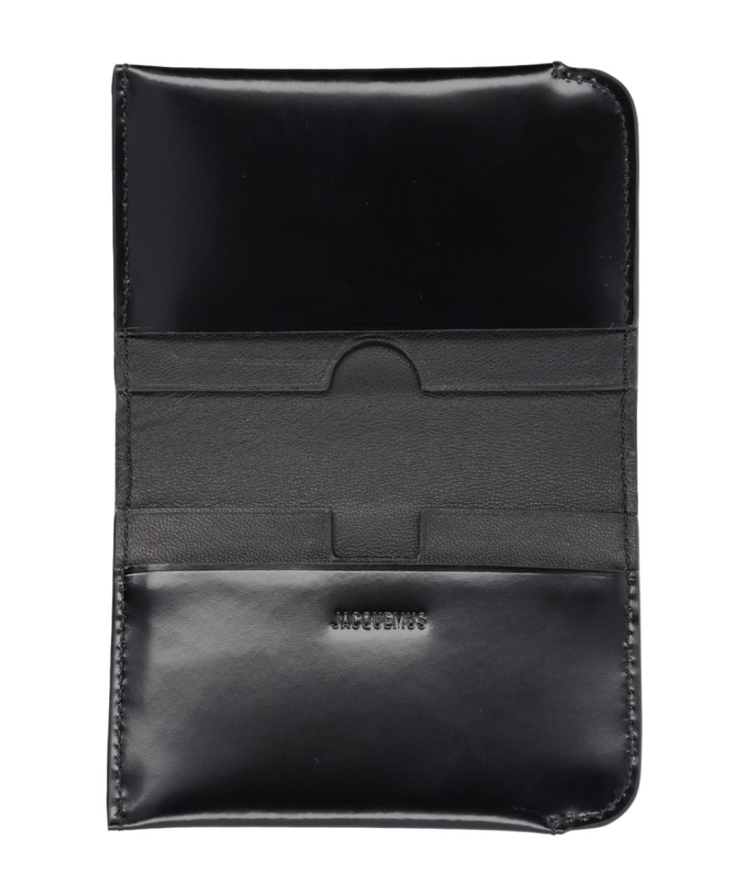 JACQUEMUS Черный кожаный кошелек, фото 3