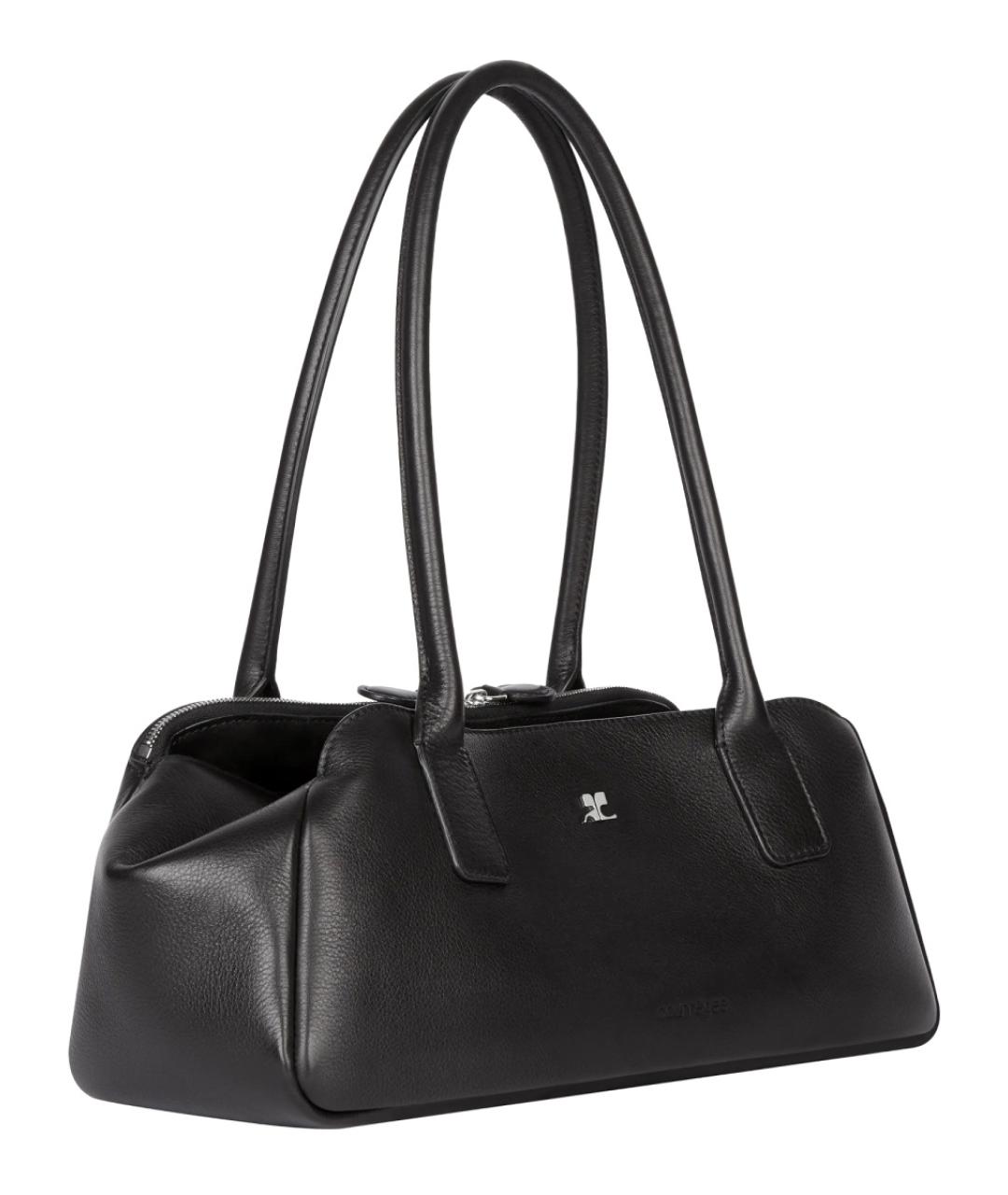 COURREGES Черная кожаная сумка через плечо, фото 3