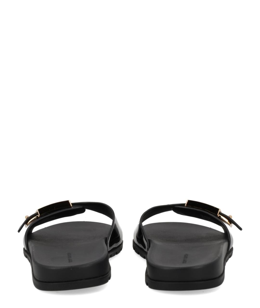 TORY BURCH Черные шлепанцы из искусственной кожи, фото 4