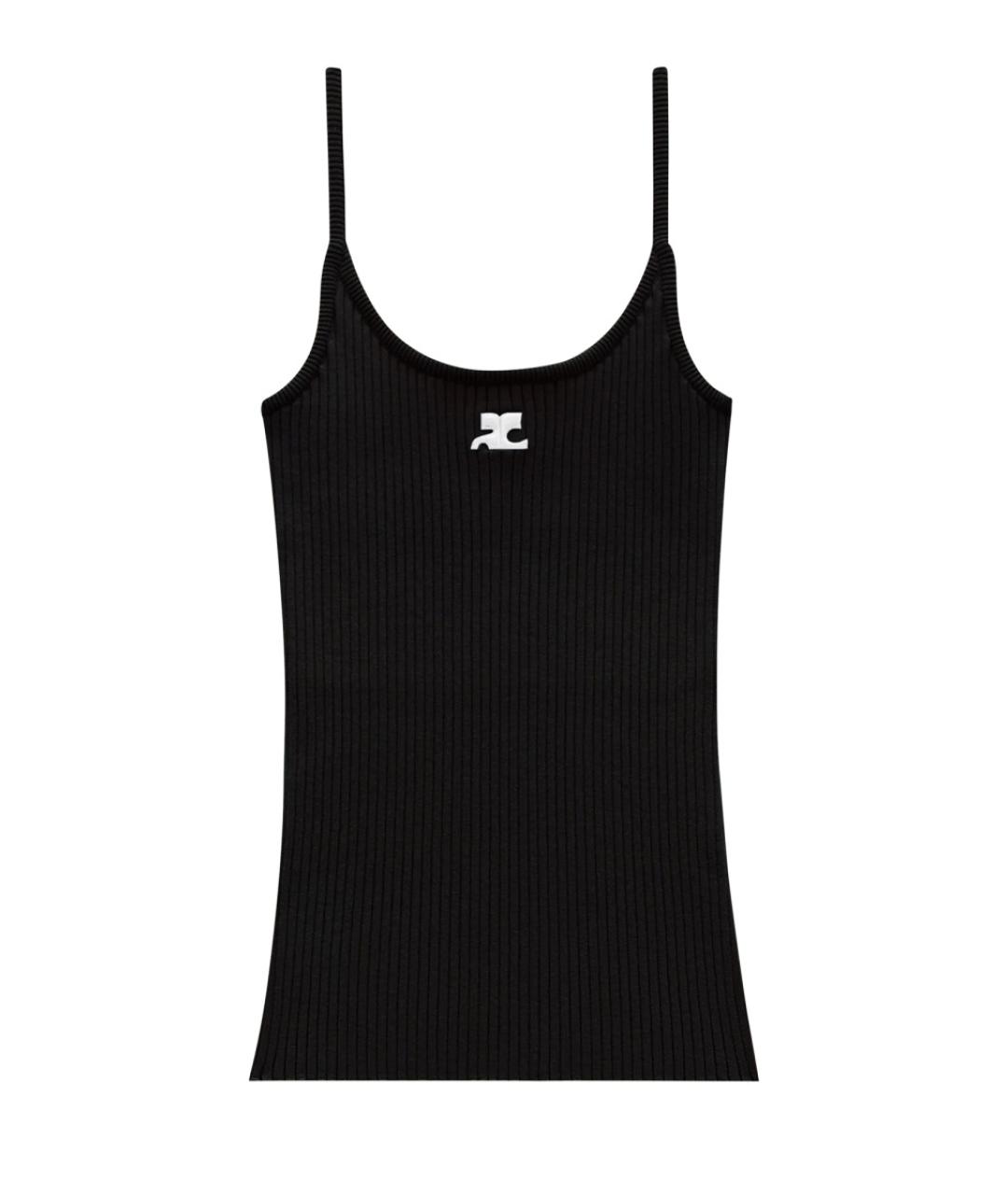 COURREGES Черная вискозная майка, фото 1