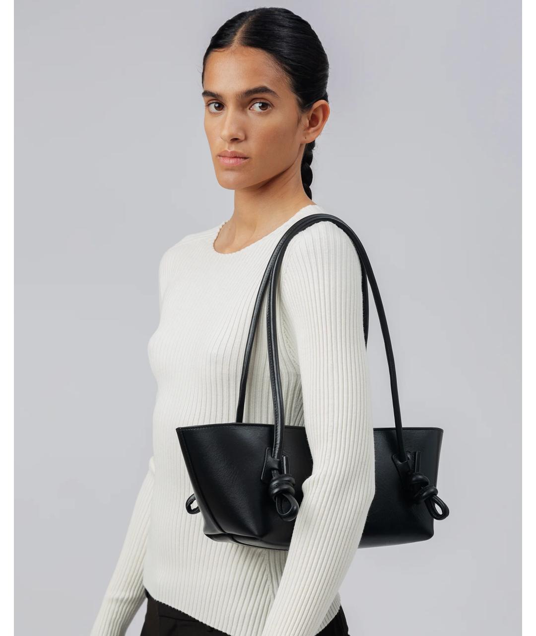 HEREU Черная кожаная сумка через плечо, фото 3