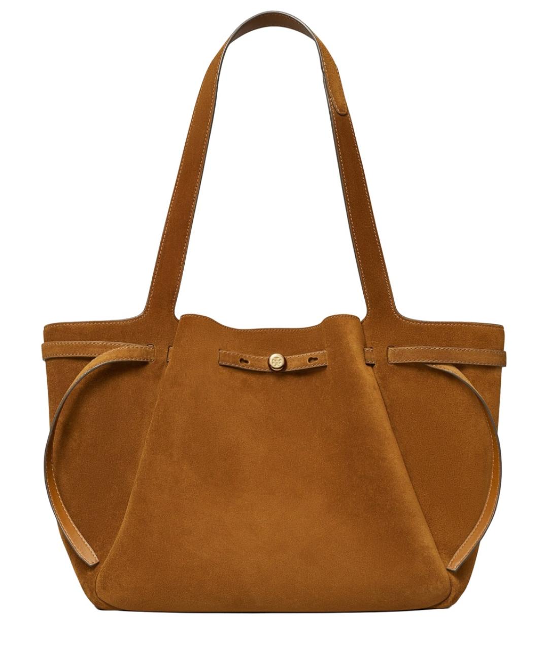 TORY BURCH Коричневая замшевая сумка тоут, фото 1