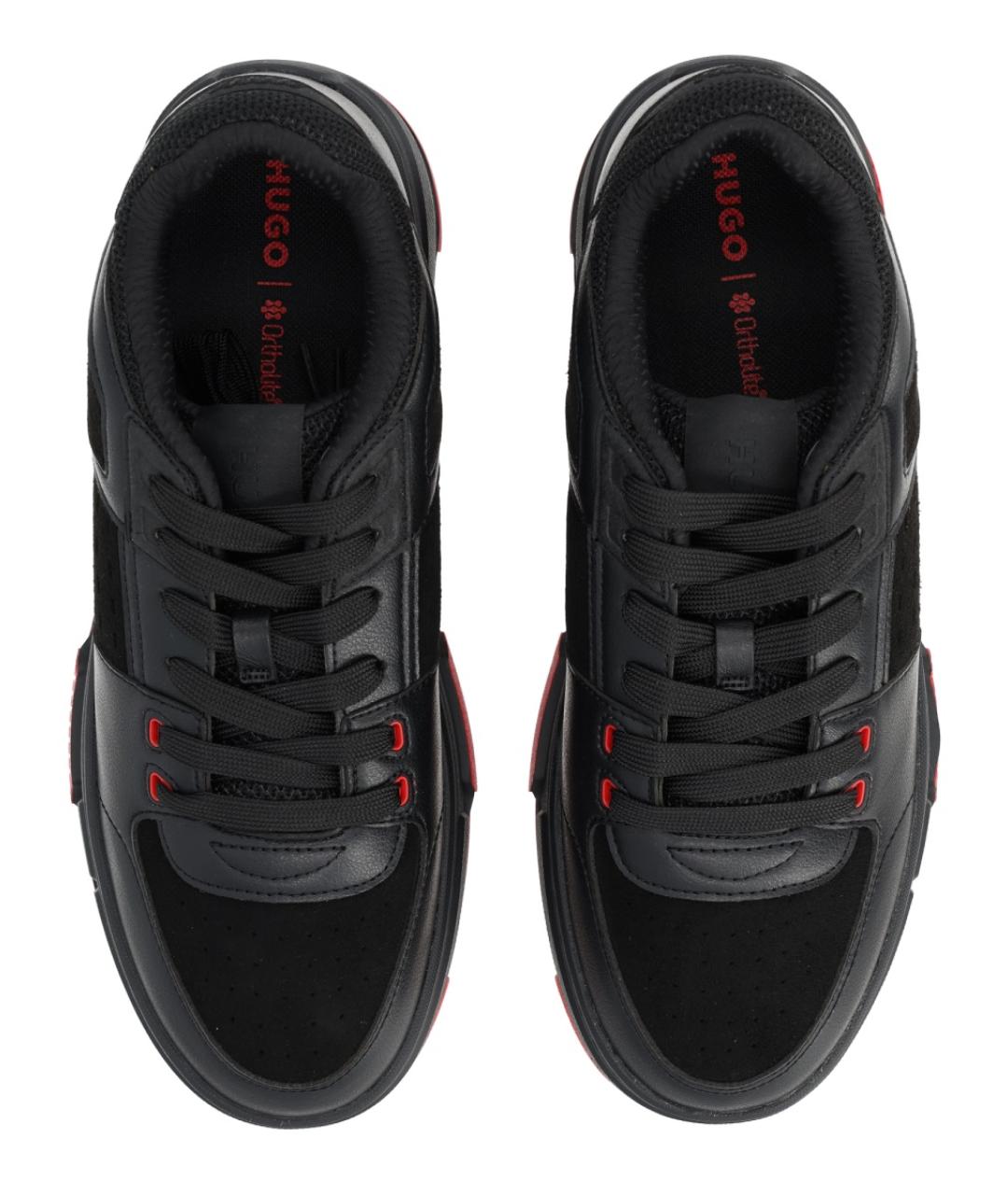 HUGO Черные синтетические низкие кроссовки / кеды, фото 5