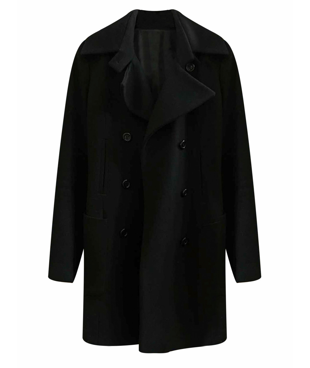 ARMANI JEANS Черное шерстяное пальто, фото 1
