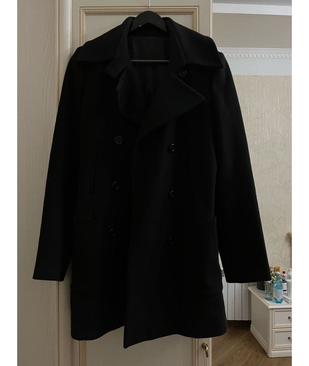 ARMANI JEANS Черное шерстяное пальто, фото 6