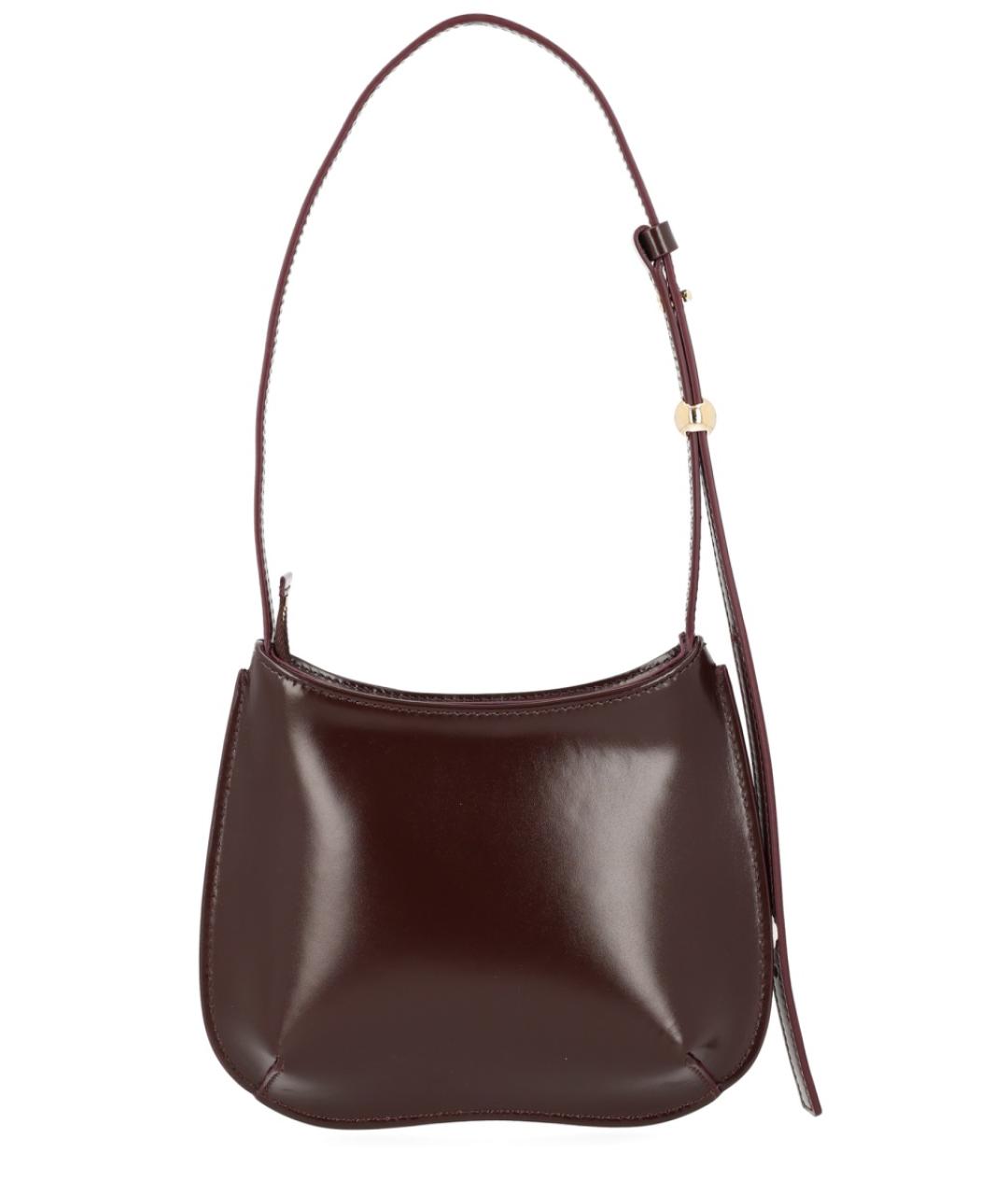 JACQUEMUS Бордовая кожаная сумка через плечо, фото 2