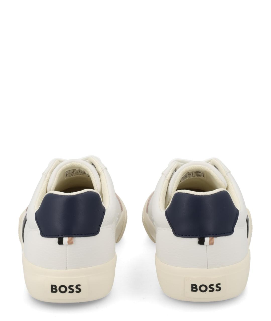 HUGO BOSS Белые кожаные низкие кроссовки / кеды, фото 4