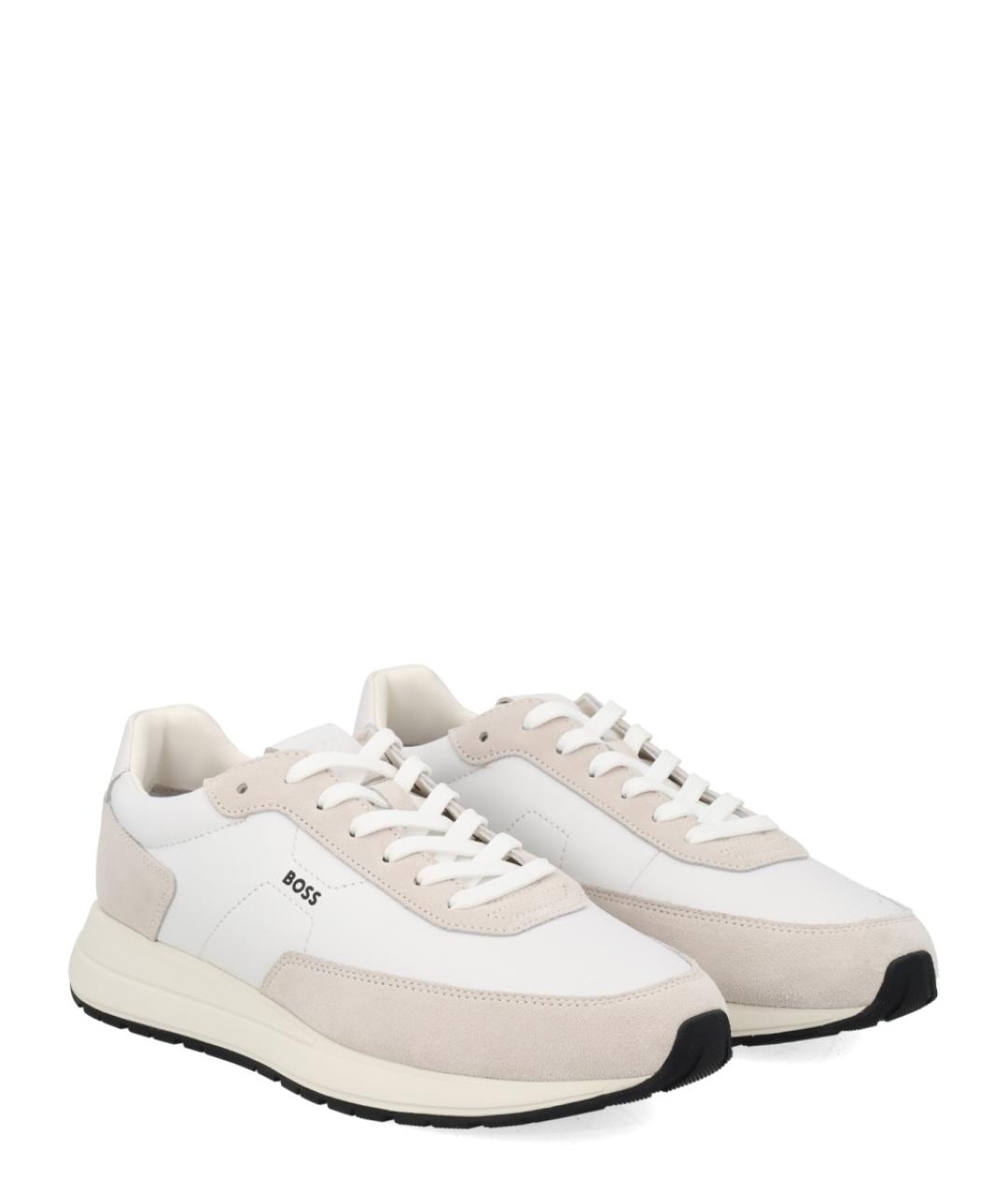 HUGO BOSS Белые замшевые низкие кроссовки / кеды, фото 2