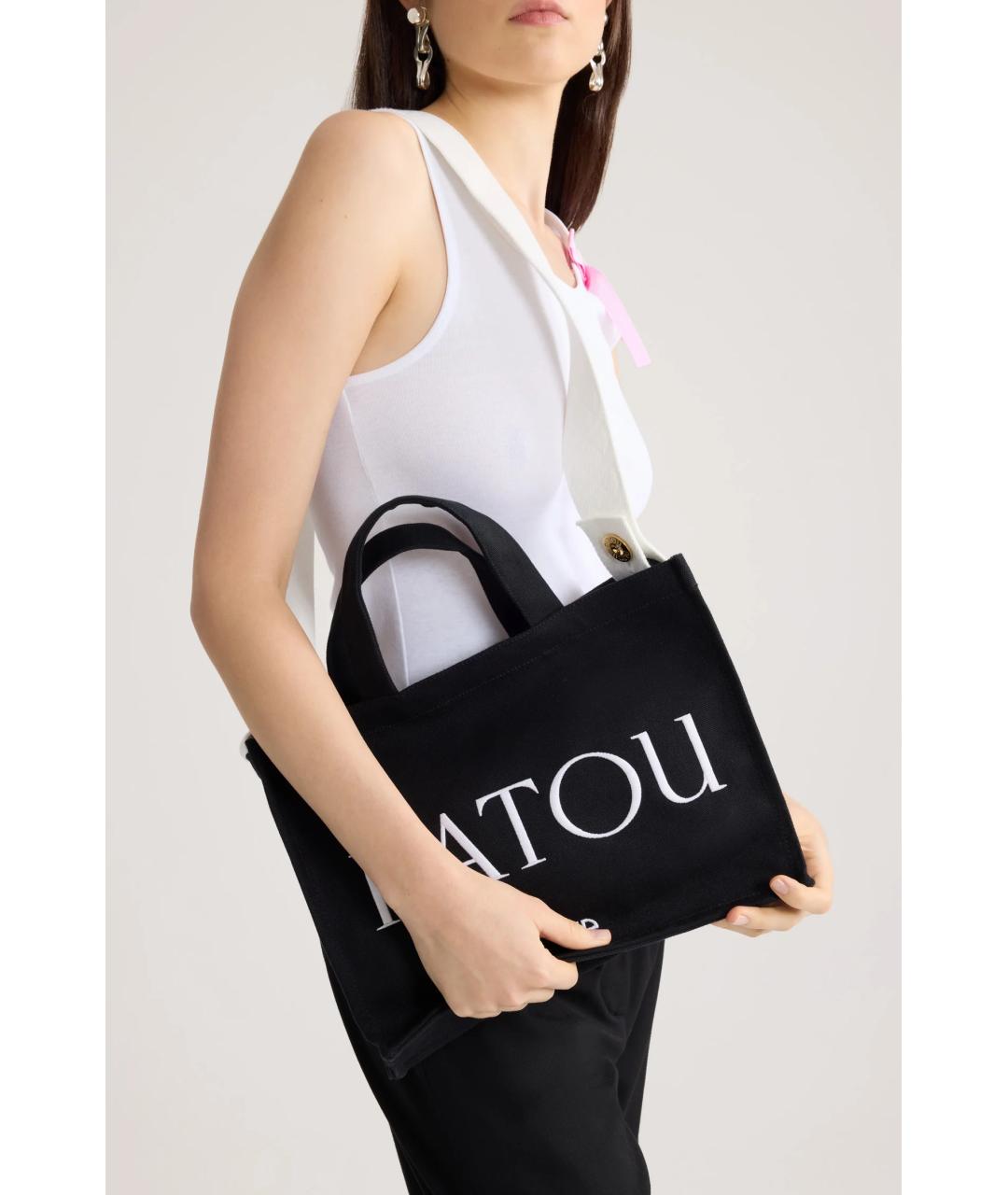 PATOU Черная хлопковая сумка тоут, фото 3