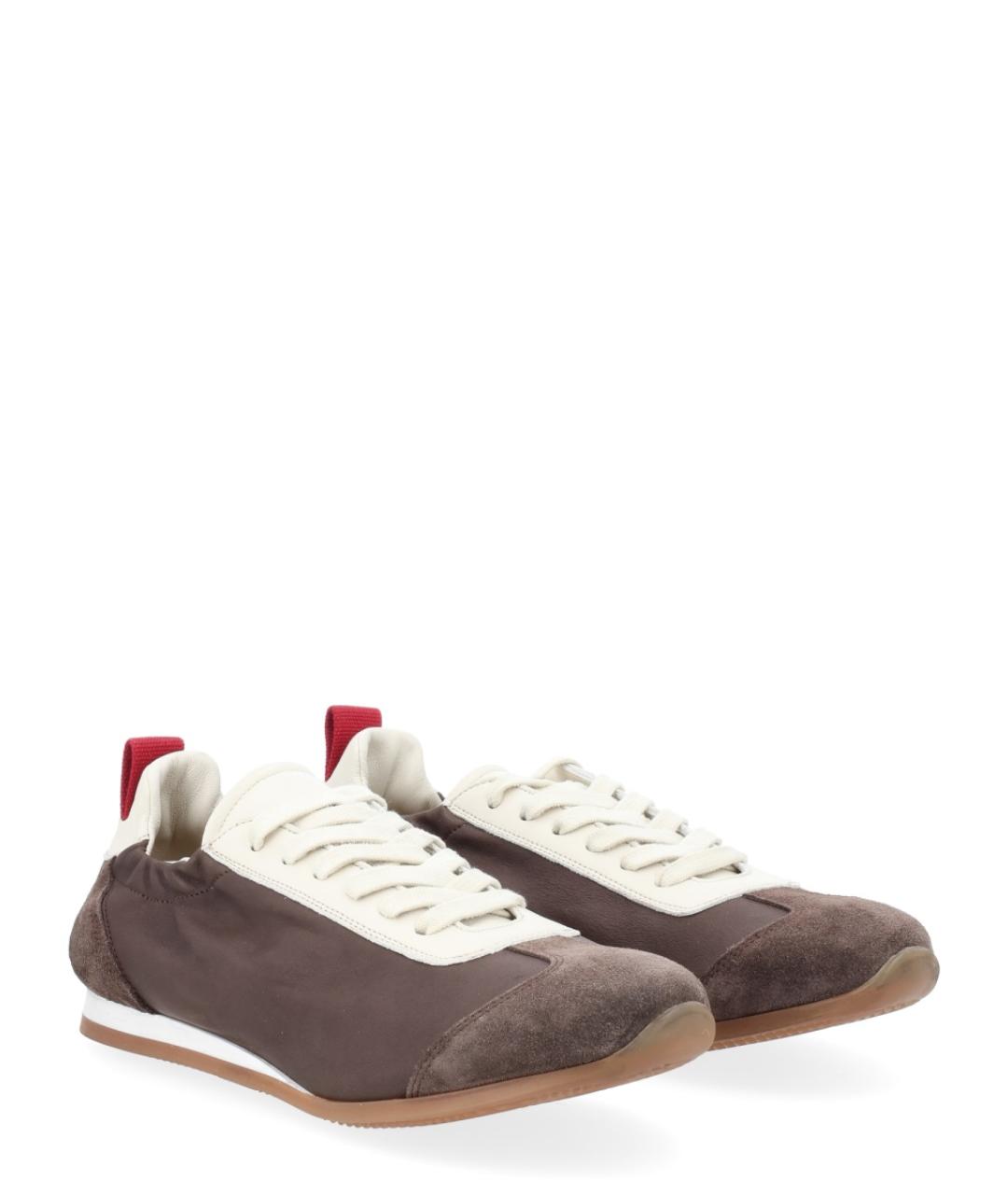 UMA WANG Коричневые кожаные кеды, фото 2