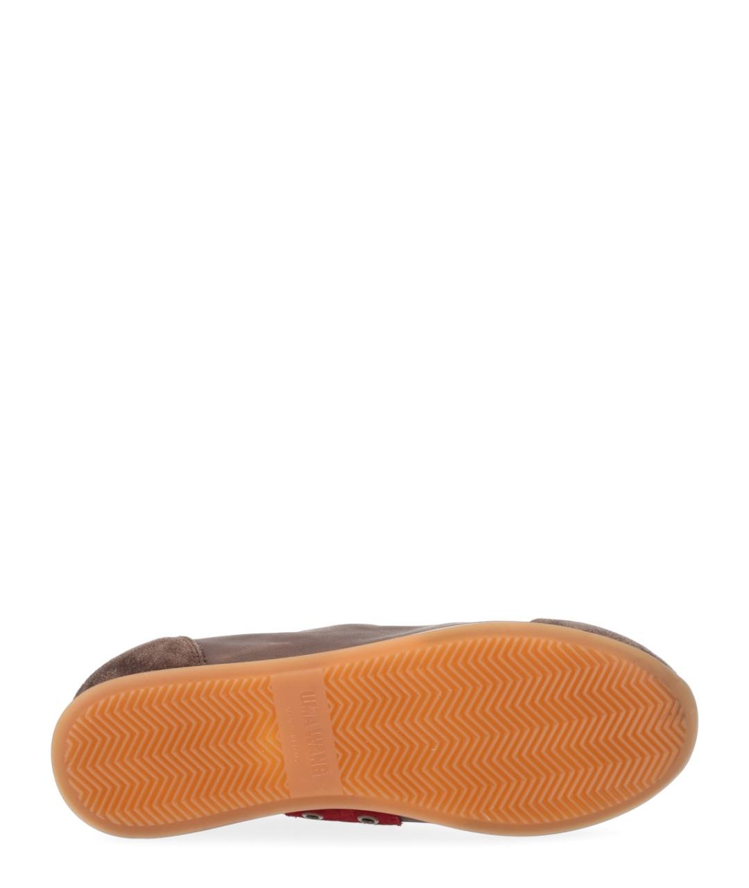 UMA WANG Коричневые кожаные кеды, фото 6