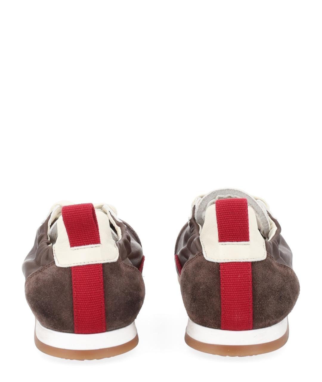 UMA WANG Коричневые кожаные кеды, фото 4