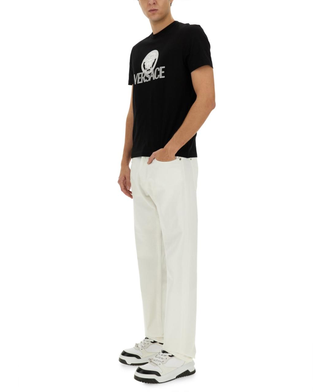VERSACE Черная хлопковая футболка, фото 3