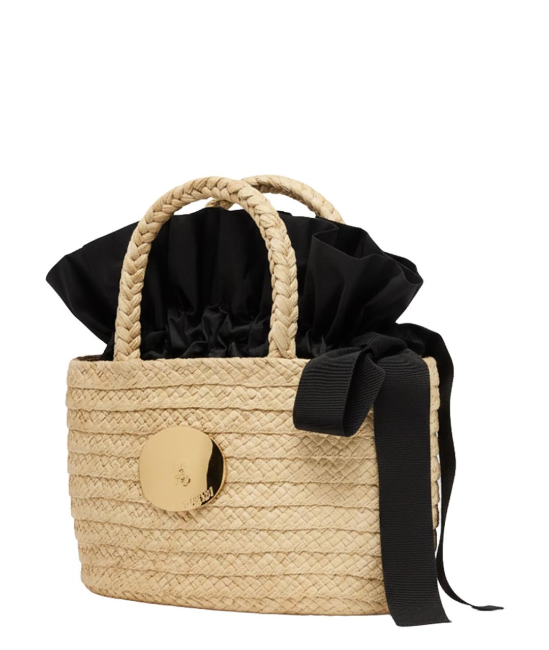 PATOU Бежевая пелетеная сумка тоут, фото 3