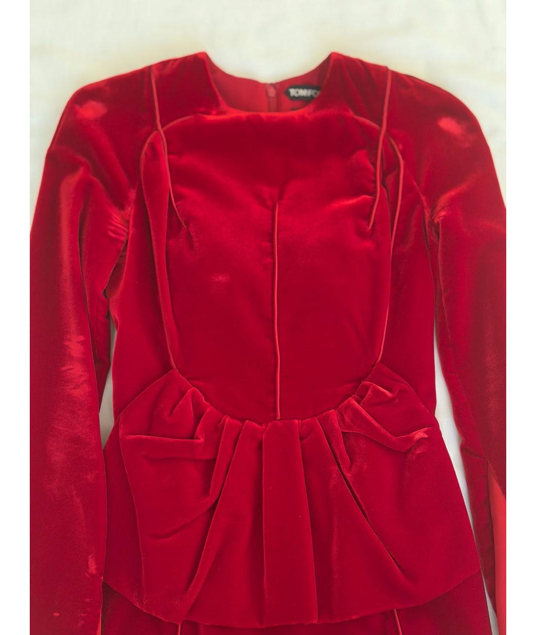 TOM FORD Бордовое бархатное вечернее платье, фото 3