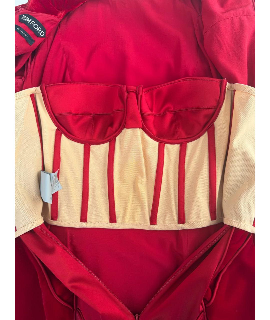 TOM FORD Бордовое бархатное вечернее платье, фото 7