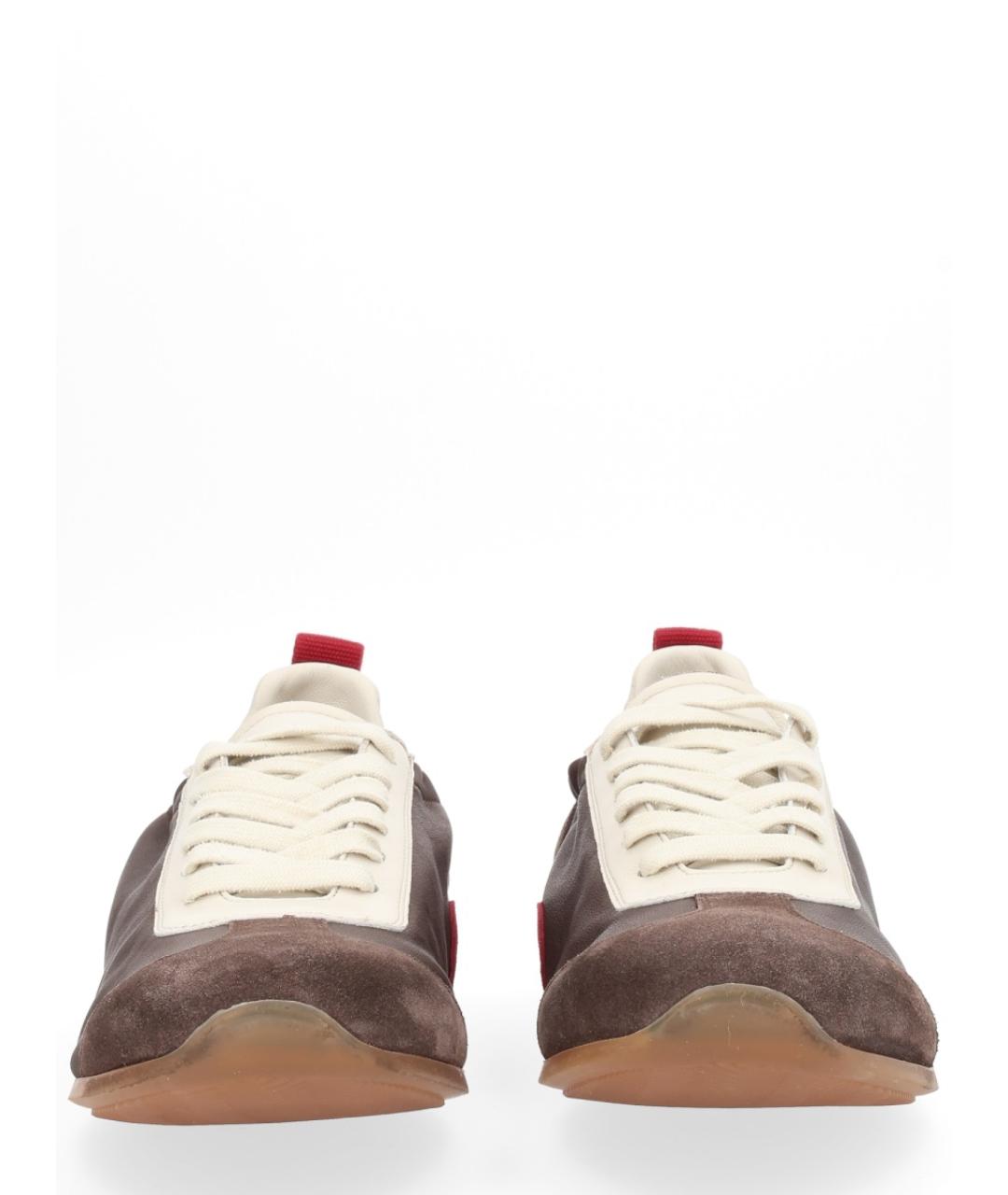 UMA WANG Коричневые текстильные низкие кроссовки / кеды, фото 3