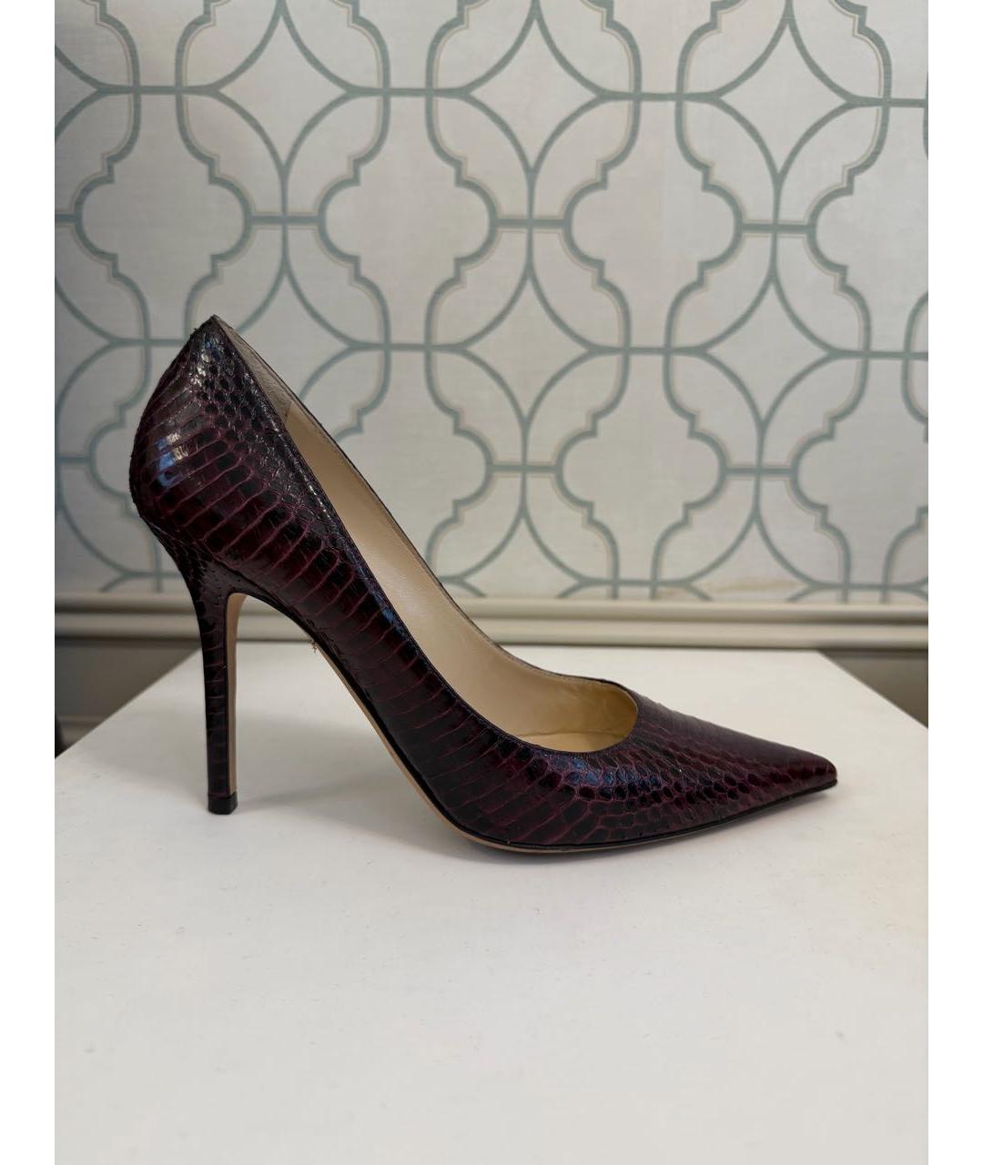 JIMMY CHOO Бордовые кожаные туфли, фото 7