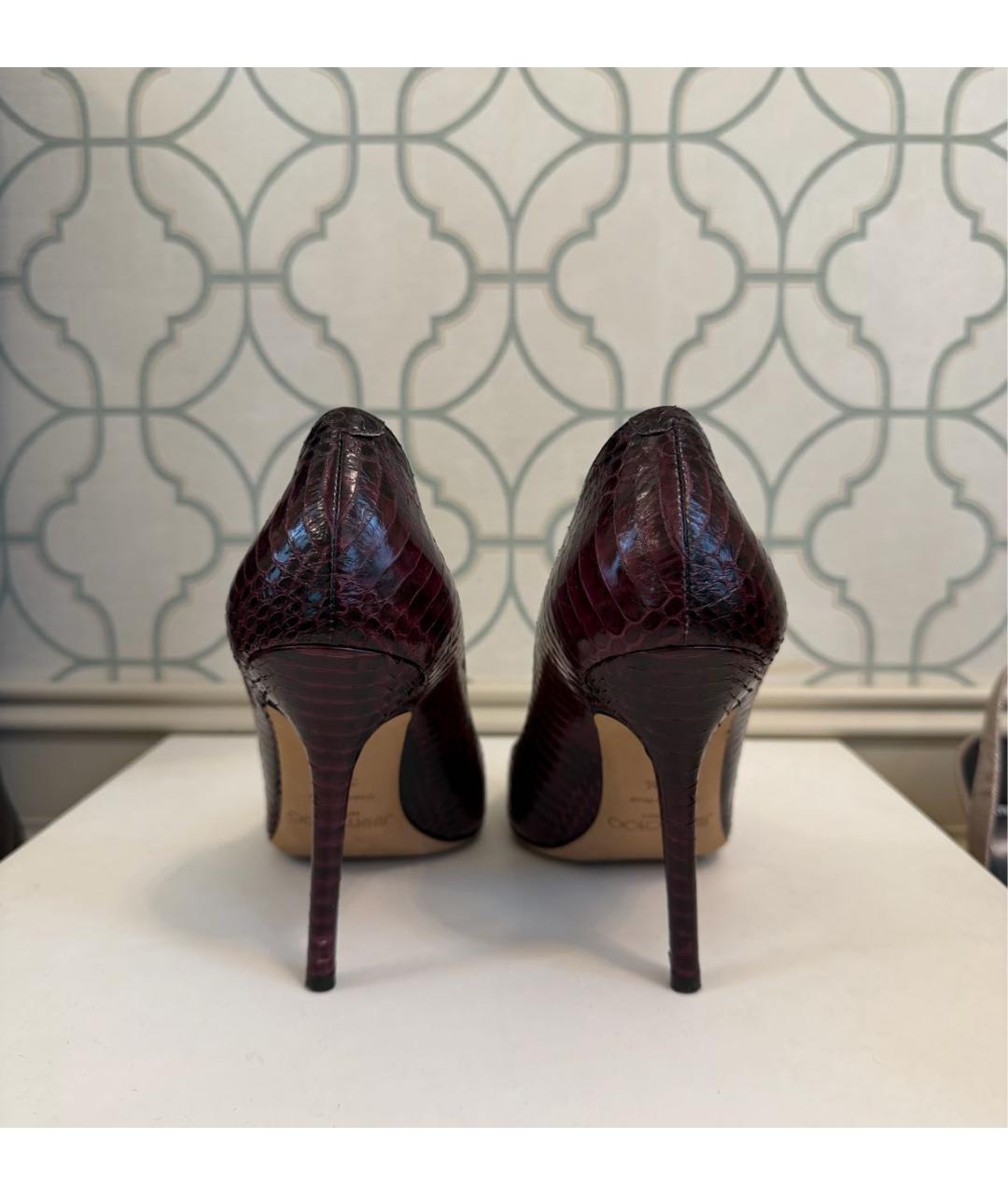 JIMMY CHOO Бордовые кожаные туфли, фото 4