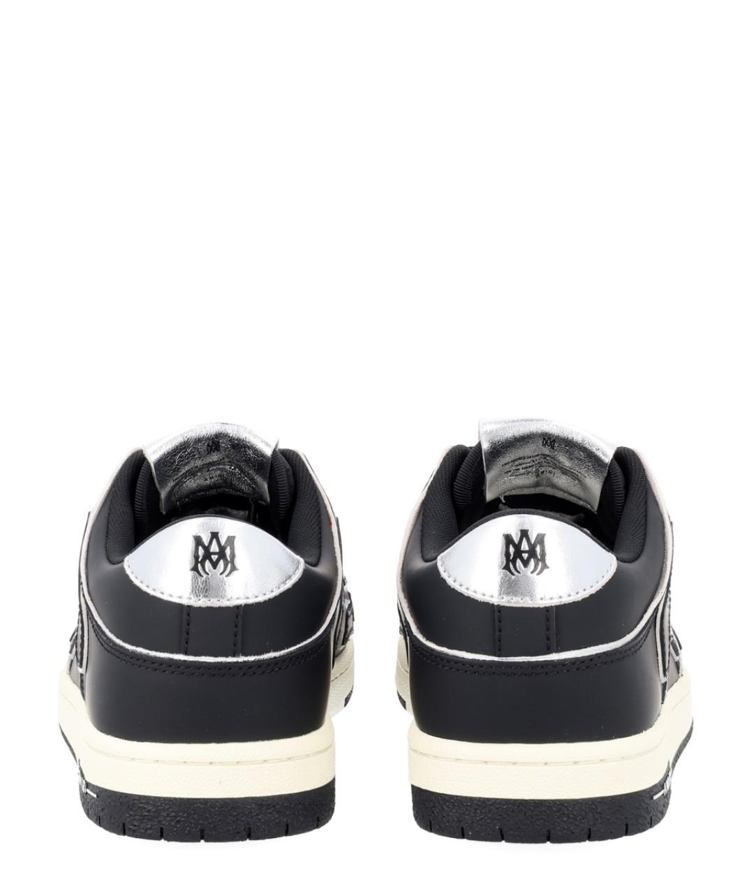 AMIRI Черные кожаные низкие кроссовки / кеды, фото 4