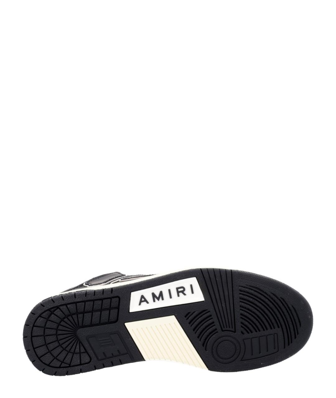 AMIRI Черные кожаные низкие кроссовки / кеды, фото 6