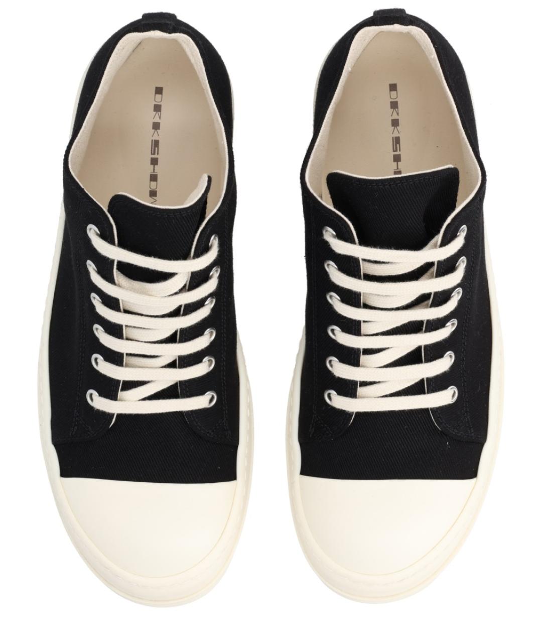 RICK OWENS DRKSHDW Черные текстильные низкие кроссовки / кеды, фото 5
